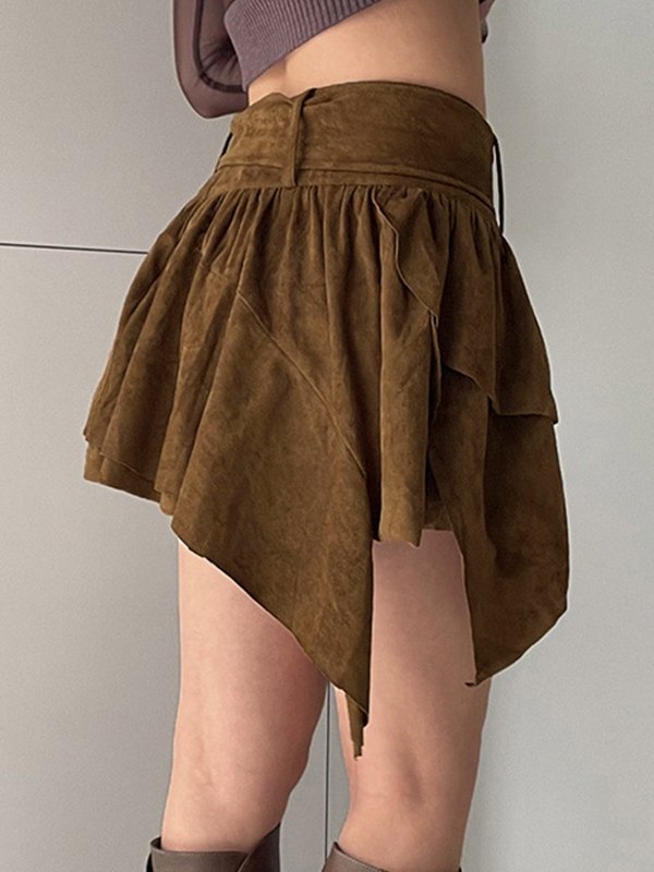 Mehrschichtige Retro-Miniröcke mit unregelmäßigem Saum-1